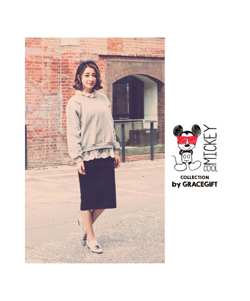 gracegift（グレースギフト）の「米奇電繡金跟樂福鞋（シューズ・レディース・深灰/藍格/深藍・35/36/37/38/39/40/41）」の22枚目の写真