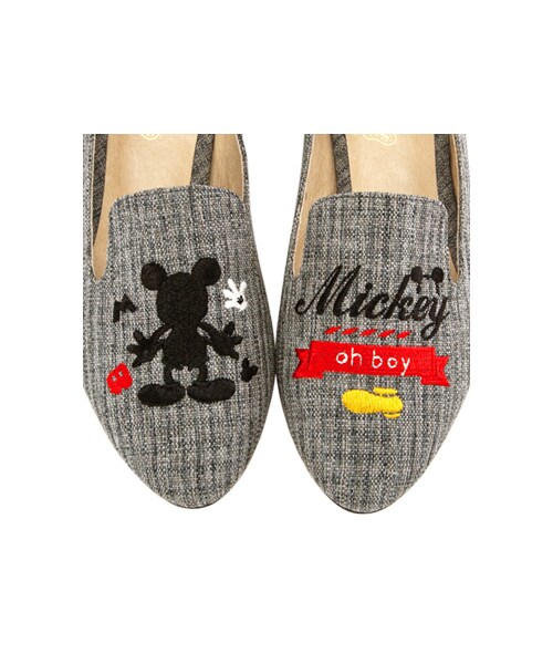 gracegift（グレースギフト）の「米奇電繡金跟樂福鞋（シューズ・レディース・深灰/藍格/深藍・35/36/37/38/39/40/41）」の5枚目の写真