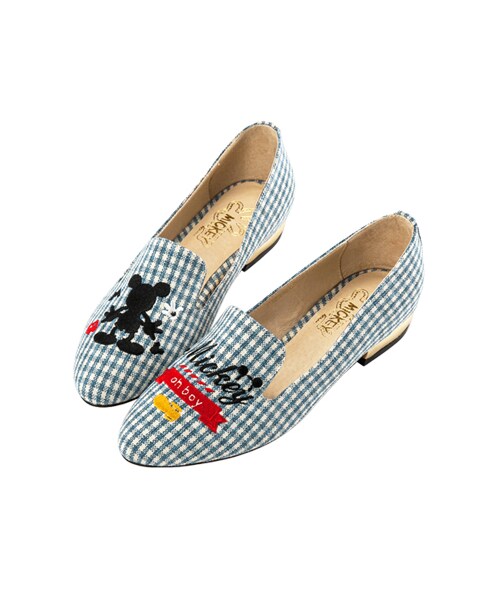 gracegift（グレースギフト）の「米奇電繡金跟樂福鞋（シューズ・レディース・深灰/藍格/深藍・35/36/37/38/39/40/41）」の13枚目の写真