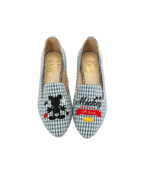 gracegift（グレースギフト）の「米奇電繡金跟樂福鞋（シューズ・レディース・深灰/藍格/深藍・35/36/37/38/39/40/41）」の15枚目の写真