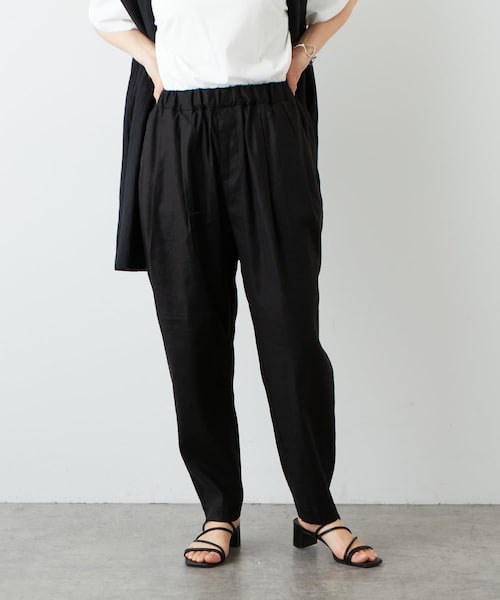 PUAL CE CIN（ピュアルセシン）の「麻テンセルストレッチパンツ（その他パンツ・レディース・ナチュラル/マスタード/ブラック・FREE）」の2枚目の写真