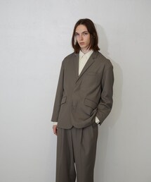 Lui's ルイス　ノーカラージャケット　Mサイズ　ポケット有　チャコールグレー Lui's（ルイス）｜ノーカラージャケット一覧 - WEAR