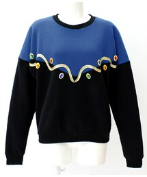 ANAP | ビジュー×テープデザイン裏起毛スウェットプルオーバー(トップス)