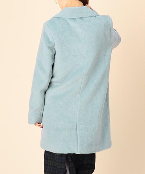 RAY CASSIN（レイカズン）の「シャギーチェスターコート（ジャケット/アウター・レディース・ブラック/ブルー/サックス/オフシロ・FREE）」の6枚目の写真