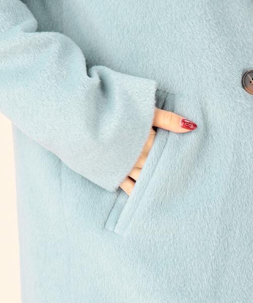 RAY CASSIN（レイカズン）の「シャギーチェスターコート（ジャケット/アウター・レディース・ブラック/ブルー/サックス/オフシロ・FREE）」の7枚目の写真