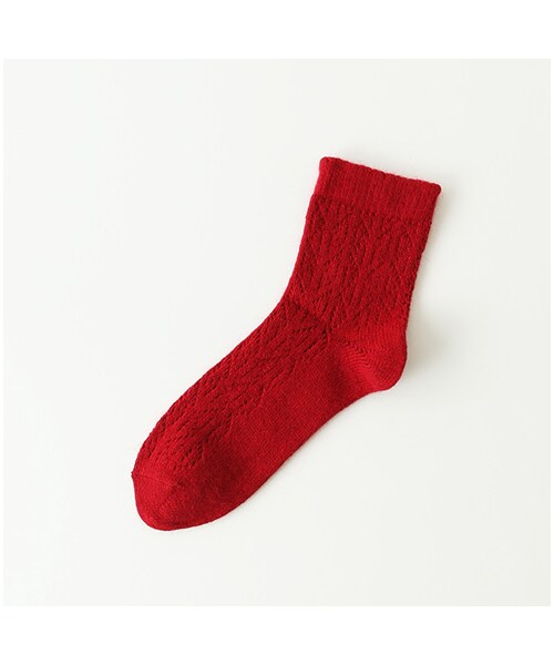 靴下屋（クツシタヤ）の「紡毛イルマックショートソックス（ソックス・靴下・レディース・オフホワイト/クロ/グレーモク/チャコールモク/キャメル/ベージュモク/ダークレッド/オレンジ/モスグリーン/ピーコックグリーン/コン/ピーコックブルー・22.0～24.0cm）」の9枚目の写真