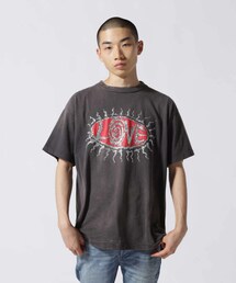 ROYAL FLASH | SAINT MICHAEL/セント マイケル/SS TEE /SAINT HOOD/BLACK(トップス)
