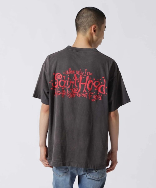 ROYAL FLASH(ロイヤルフラッシュ)の「SAINT MICHAEL/セント マイケル/SS TEE /SAINT HOOD/BLACK(トップス・ブラック・L/XL/2XL)」の4枚目の写真
