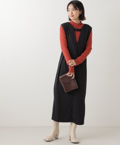 frames RAY CASSIN(フレームスレイカズン)の「スクエアオブリークショートブーツ(シューズ・レディース・クロ/ブラウン/キナリ・M/L)」の21枚目の写真