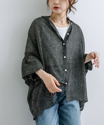 PUAL CE CIN | 【Du noir】ドット柄ブラウス(シャツ/ブラウス)