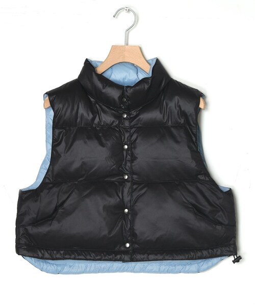 w closet（ダブルクローゼット）の「★先行予約★【リバーシブル】フェイクダウンベスト【8月下旬入荷】（ジャケット/アウター・レディース・エクリュ/ラベンダー/ブルー/キミドリ/ブラック/サックス/花柄/オレンジ・FREE）」の10枚目の写真