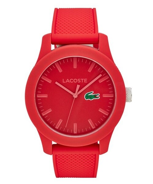 LACOSTE（ラコステ）の「Lacoste Round Silicone Strap Watch, 43mm（アナログ腕時計・メンズ・Red）」の3枚目の写真