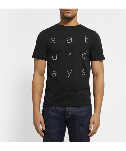 Saturdays NYC（サタデーズ ニューヨークシティ ）の「Saturdays Surf NYC Lower Case Gotham Printed Cotton-Jersey T-Shirt（Tシャツ/カットソー・メンズ・Black・M/XL/L/S）」の6枚目の写真