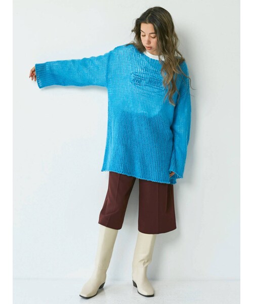 Ungrid(アングリッド)の「スクエアトゥロングブーツ(その他シューズ・アイボリー/ブラック・L/M/S)」の6枚目の写真