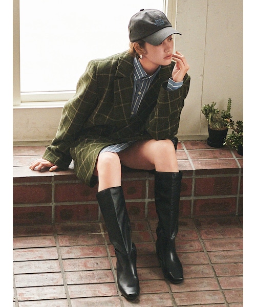 Ungrid(アングリッド)の「スクエアトゥロングブーツ(その他シューズ・アイボリー/ブラック・L/M/S)」の3枚目の写真