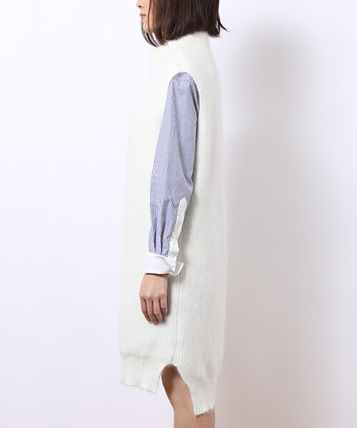 CINOH（チノ）の「ノースリーブボトルネックプルオーバー WHT（その他・レディース・WHT/BLK・38）」の3枚目の写真