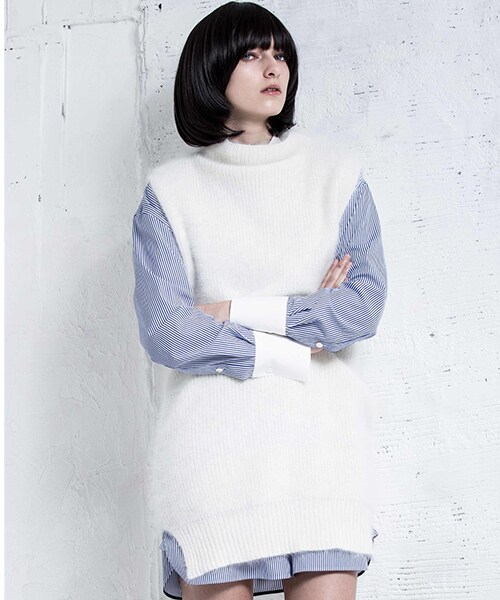 CINOH（チノ）の「ノースリーブボトルネックプルオーバー WHT（その他・レディース・WHT/BLK・38）」の9枚目の写真