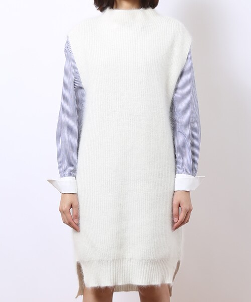 CINOH（チノ）の「ノースリーブボトルネックプルオーバー WHT（その他・レディース・WHT/BLK・38）」の2枚目の写真