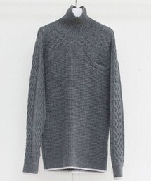 FACTOTUM | ミックスアランニット タートルネック(トップス)