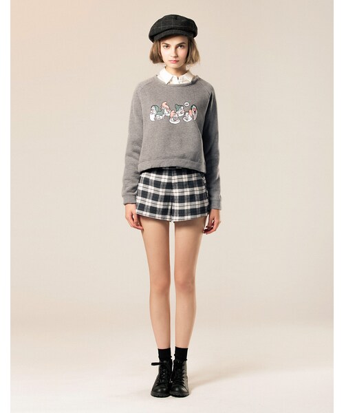 LOVFEE（ラッフィ）の「La petite 七個小矮人寬短版刷毛上衣（トップス・レディース・麻灰/紫・S/M/L）」の7枚目の写真