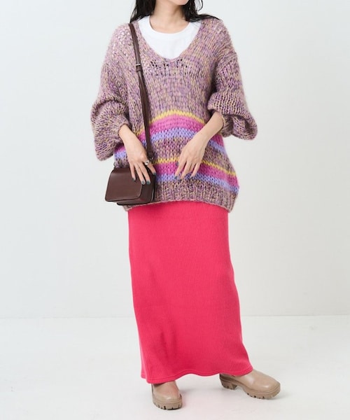 FREAK'S STORE（フリークスストア）の「カラーリブスカート（スカート・ナチュラル/ブラック/ピンク/オレンジ・FREE）」の14枚目の写真