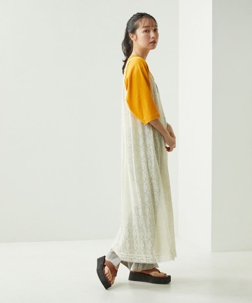 FREAK'S STORE（フリークスストア）の「2WAYレースワンピース（ワンピース/ドレス・オフホワイト/ブラック・FREE）」の4枚目の写真