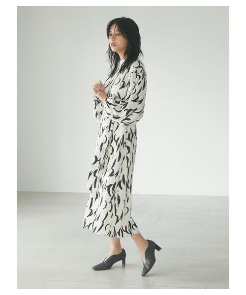 Green　Parks（グリーンパークス）の「【予約】armonia.ペチ付きウエスト紐柄ワンピース（ワンピース/ドレス・オフホワイト/ブラック・F）」の21枚目の写真