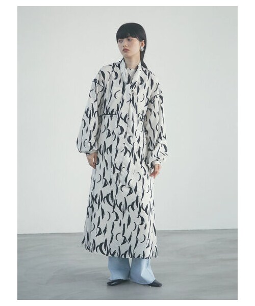 Green　Parks（グリーンパークス）の「【予約】armonia.ペチ付きウエスト紐柄ワンピース（ワンピース/ドレス・オフホワイト/ブラック・F）」の11枚目の写真