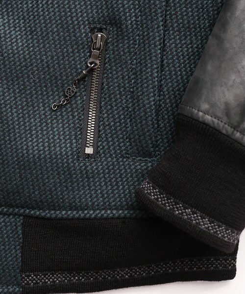 SHAREEF（シャリーフ）の「STUDIOUS限定 【men's FUDGE掲載】DOBBY MELTON STADIUM JKT（ジャケット/アウター・メンズ・GRN/NVY・1/2）」の9枚目の写真