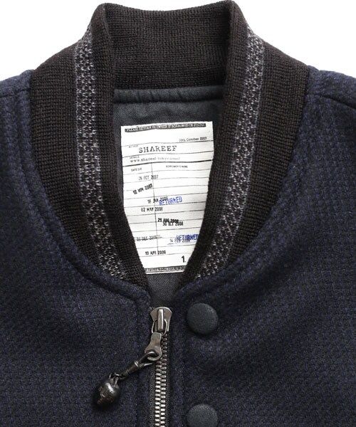 SHAREEF（シャリーフ）の「STUDIOUS限定 【men's FUDGE掲載】DOBBY MELTON STADIUM JKT（ジャケット/アウター・メンズ・GRN/NVY・1/2）」の10枚目の写真