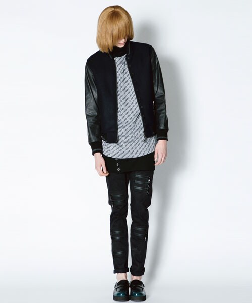 SHAREEF（シャリーフ）の「STUDIOUS限定 【men's FUDGE掲載】DOBBY MELTON STADIUM JKT（ジャケット/アウター・メンズ・GRN/NVY・1/2）」の4枚目の写真