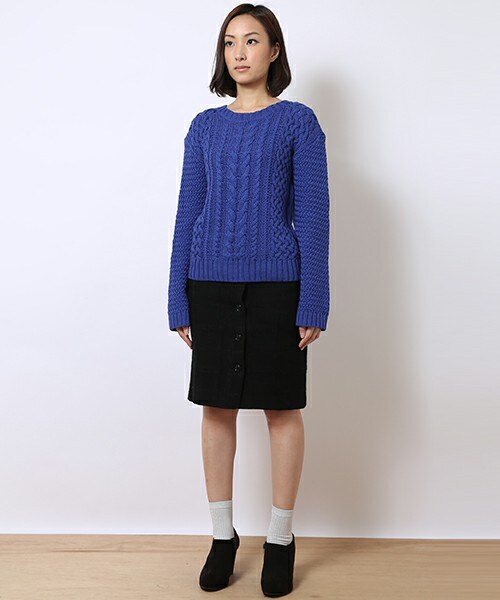 MUVEIL WORK（ミュベールワーク）の「多種柄編みニットプルオーバー  