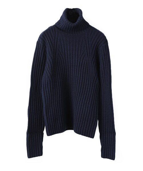 MUVEIL WORK(ミュベールワーク)の「変形リブタートルプルオーバー(その他・レディース・O.WHT/NVY・38)」の3枚目の写真