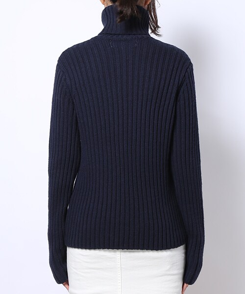 MUVEIL WORK(ミュベールワーク)の「変形リブタートルプルオーバー(その他・レディース・O.WHT/NVY・38)」の5枚目の写真
