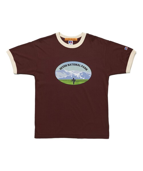 0000Lady'sの「Russell Athletic x SEVEN NATIONAL PARK SS Tee(Tシャツ/カットソー・メンズ・WHT/BRN/NVY・M/L/XL)」の2枚目の写真
