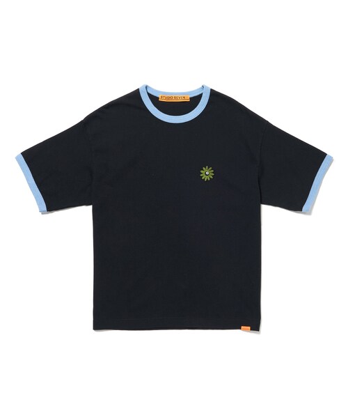 0000Lady'sの「Flower Wappen Ringer SS Tee(Tシャツ/カットソー・メンズ・BLK・M/L/XL)」の1枚目の写真