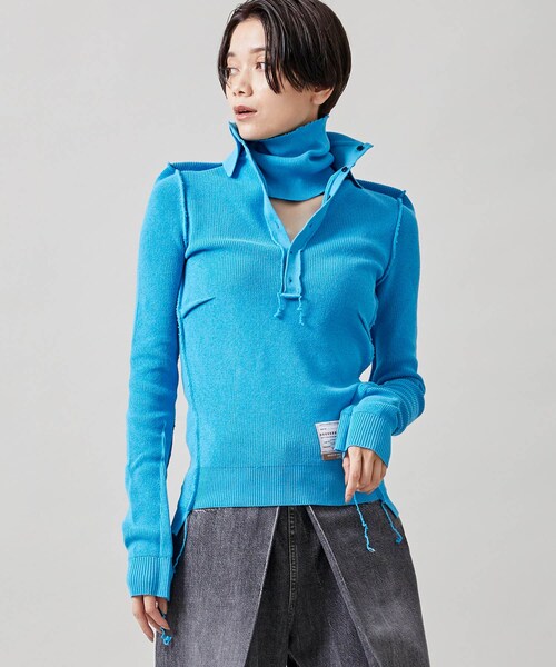 MIHARAYASUHIRO（ミハラヤスヒロ）の「タックポロシャツプルオーバー（シャツ/ブラウス・レディース・BLK/BLU・38）」の2枚目の写真