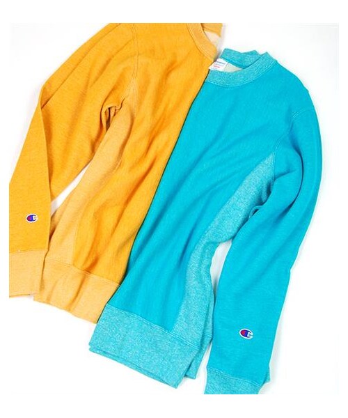 Champion（チャンピオン）の「Champion Reverse Weave Sweatshirt（その他・メンズ・黃/藍・M/L）」の2枚目の写真