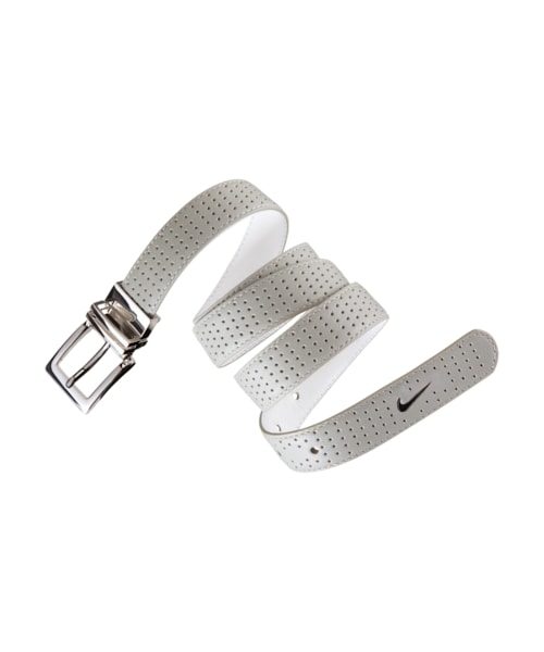 【希少】NIKEホワイト レザーベルト ストーン付きバックル　ナイキ NIKE（ナイキ）の「ナイキ ダブル ループ パーフォレイト ウィメンズ