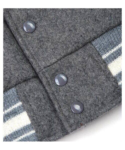 Golden Bear（ゴールデンベア）の「GoldenBear經典皮革拼接棒球外套（その他・メンズ・灰/黑・XS）」の10枚目の写真