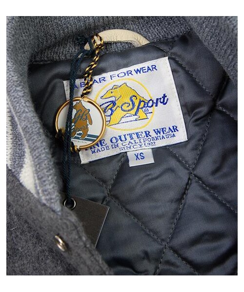 Golden Bear（ゴールデンベア）の「GoldenBear經典皮革拼接棒球外套（その他・メンズ・灰/黑・XS）」の4枚目の写真