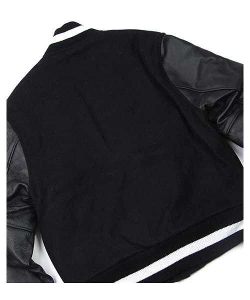 Golden Bear（ゴールデンベア）の「GoldenBear經典皮革拼接棒球外套（その他・メンズ・灰/黑・XS）」の13枚目の写真