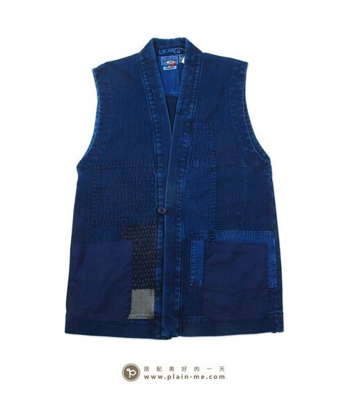 BLUE BLUE JAPAN(ブルーブルージャパン)の「BLUE BLUE SASHIK 藍染工作背心(その他・メンズ・藍・M)」の1枚目の写真