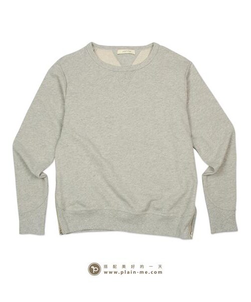 plain-me（プレインミー）の「羅紋Curve剪裁拉鍊飾邊衛衣（その他・メンズ・深藍/麻花灰・S/M/L）」の2枚目の写真