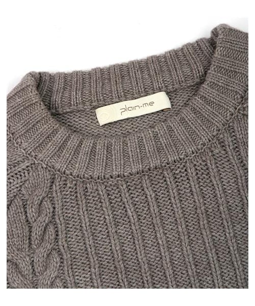 plain-me（プレインミー）の「麻花織紋圓領毛衣（その他・メンズ・白/灰・S/M/L）」の5枚目の写真