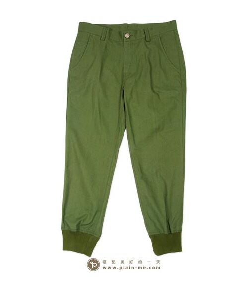 plain-me(プレインミー)の「羅紋拼接縮口長褲(パンツ・メンズ・卡其/軍綠・S/M/L)」の8枚目の写真