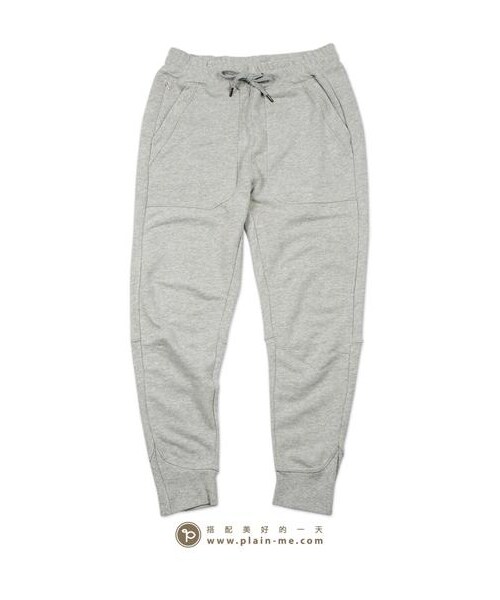 plain-me（プレインミー）の「羅紋Curve剪裁Sweat Pants（パンツ・メンズ・深藍/麻花灰・S/M/L）」の6枚目の写真