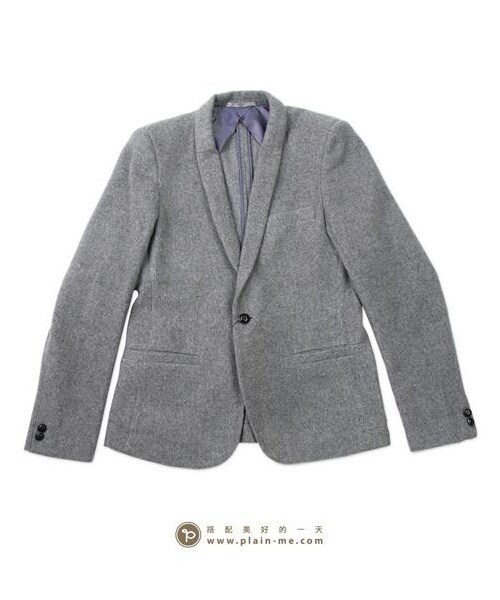 plain-me（プレインミー）の「經典毛料圍巾領單釦西裝外套（その他・メンズ・卡其/淺灰・S/M/L）」の6枚目の写真