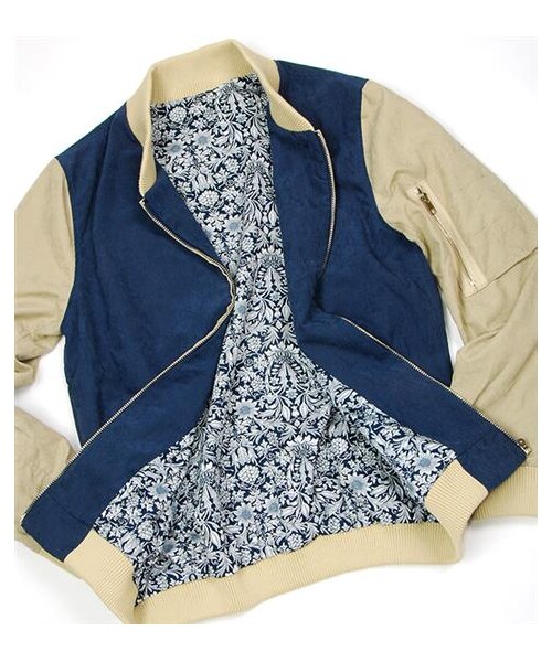 plain-me（プレインミー）の「圖紋拉鍊夾克（その他・メンズ・藍・S/M/L）」の3枚目の写真