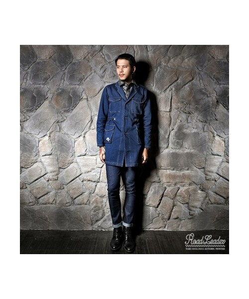 TAKI（タキ）の「TAKI 14-15 A/W Denim Shop Coat（フォーマルスーツ/小物・メンズ・藍・S/M/L/XL）」の4枚目の写真